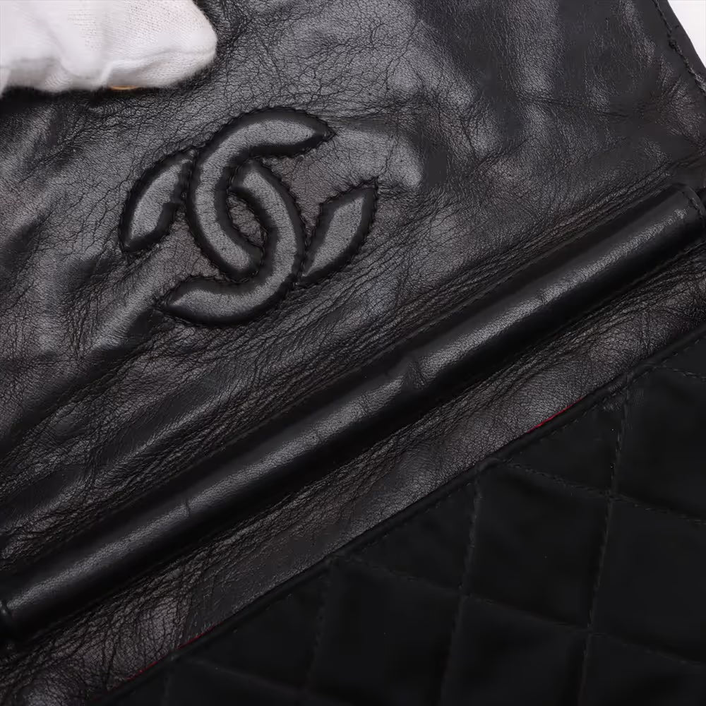 Chanel Matelasse Nylon Rhinestone Shoulder Bag Black