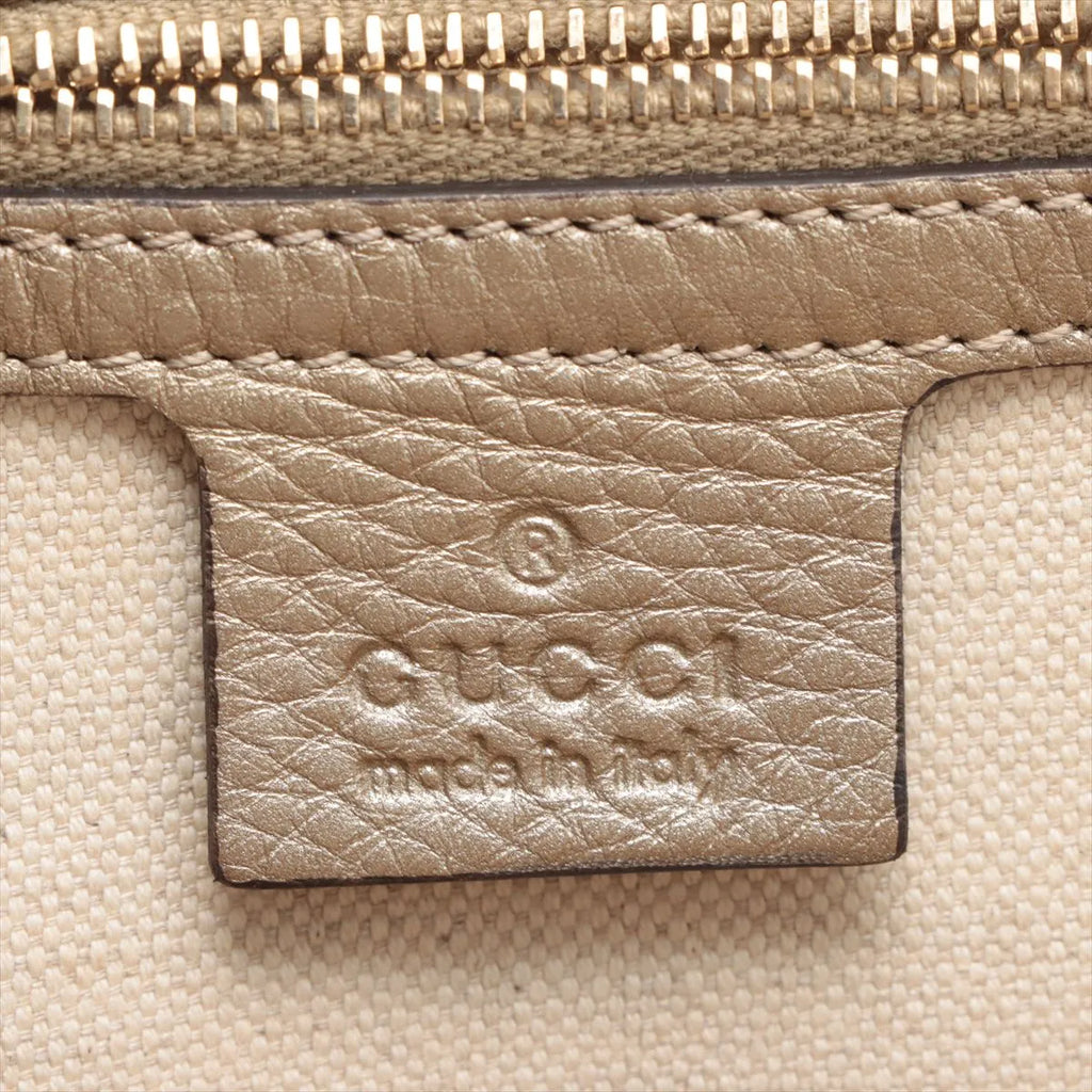 Gucci New Bamboo Leather Handbag Gold