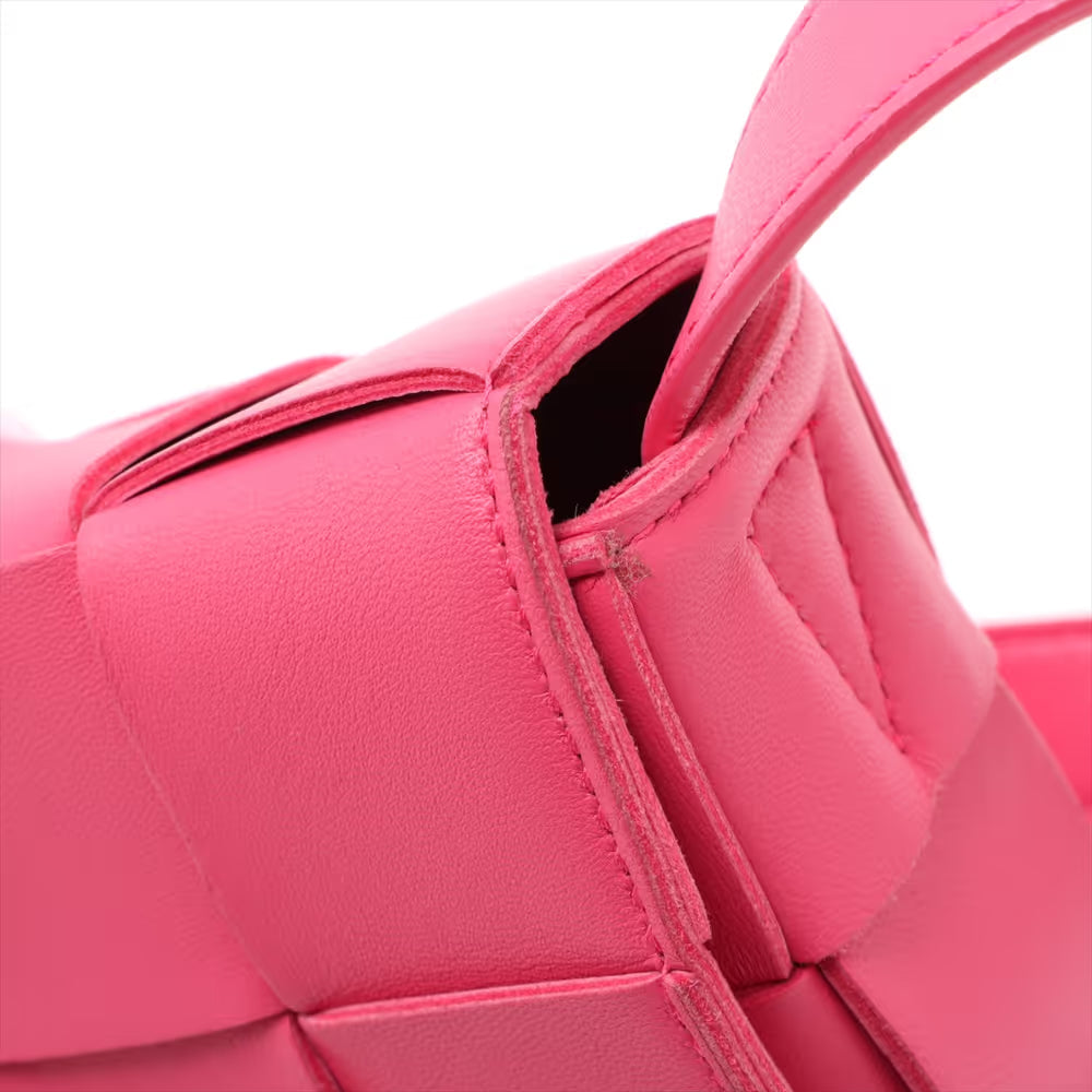 Bottega Veneta Maxi Intrecciato Cassette Leather Shoulder Bag Pink