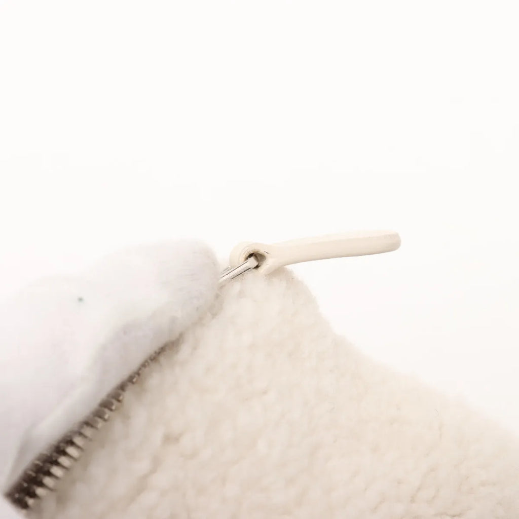 Balenciaga Shearling Clutch Bag White