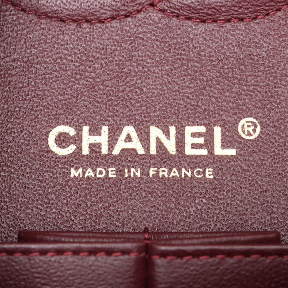 Chanel CC Logo Matelasse 25 Caviar Skin Double Flap Double Chain Bag Black