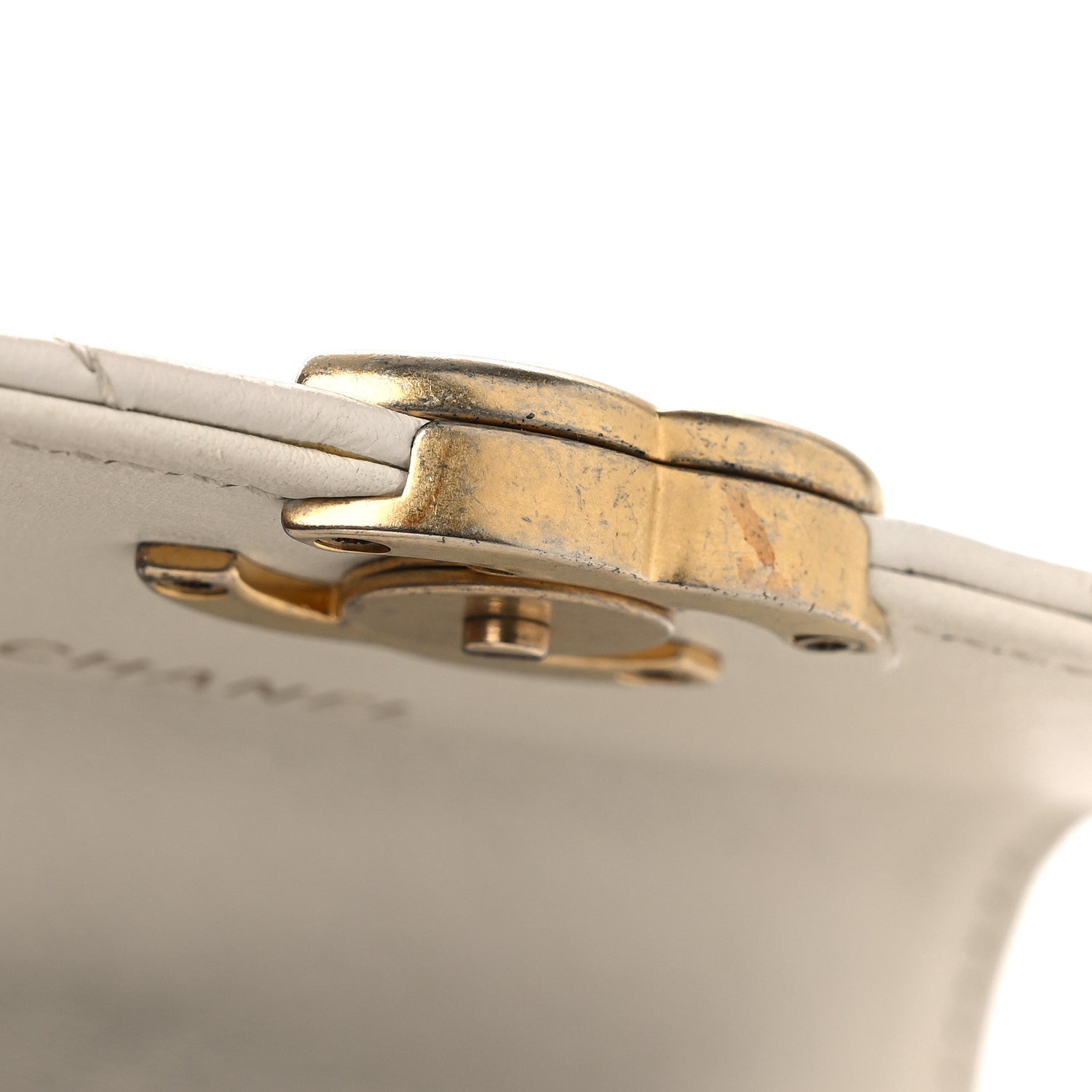 Calfskin Quilted Perfect Fit Coin Purse With Chain White