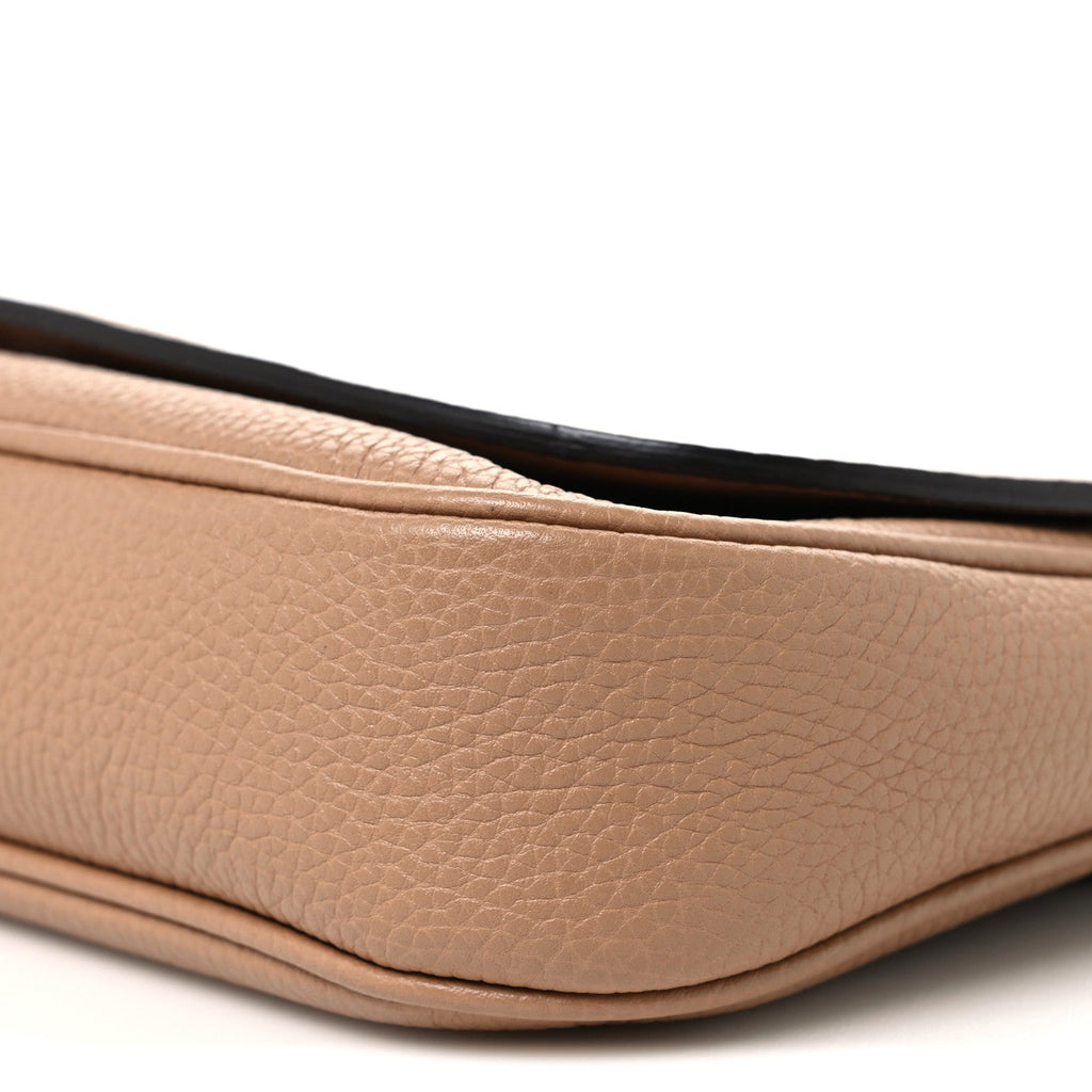 Pebbled Calfskin Medium Soho Flap Crossbody Camelia