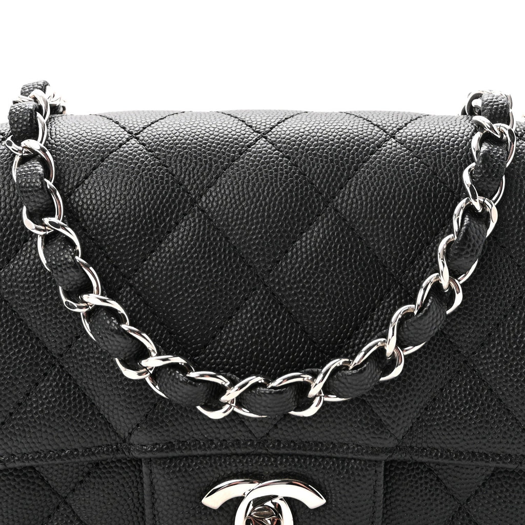 Caviar Quilted Mini Rectangular Flap Black