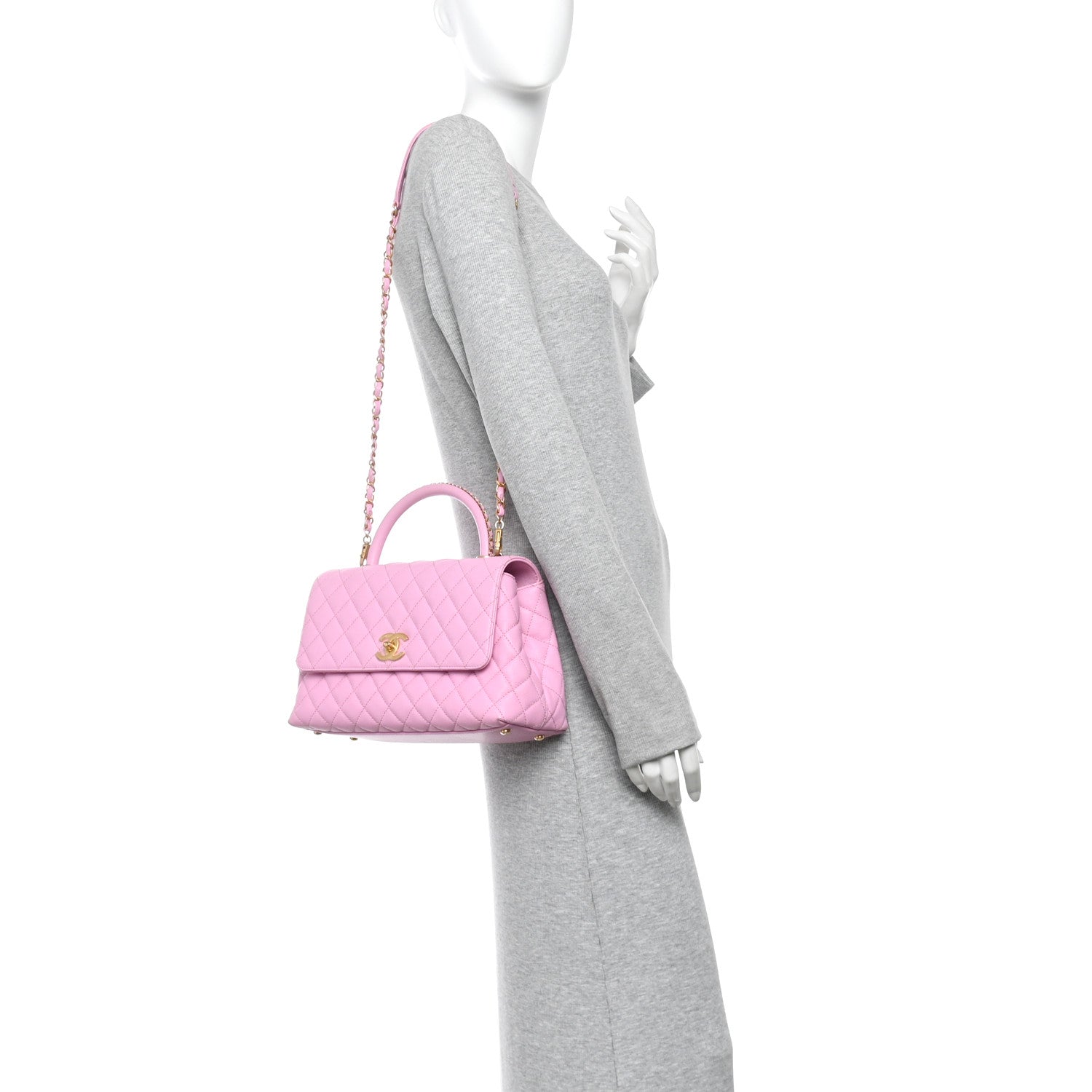 Caviar Quilted Small Coco Chain Handle Flap Lilac