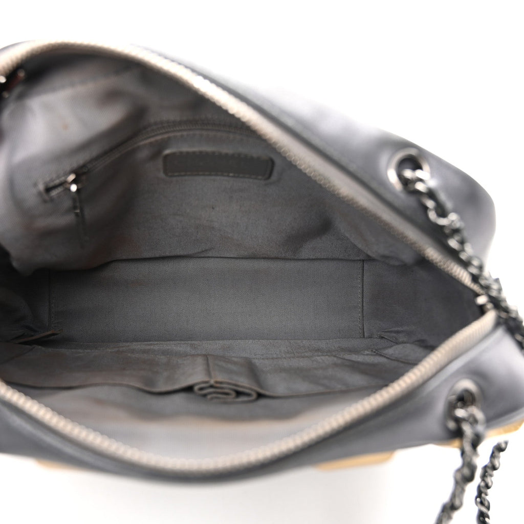 Metallic Lambskin Plexiglass Evening Art Camera Case Silver