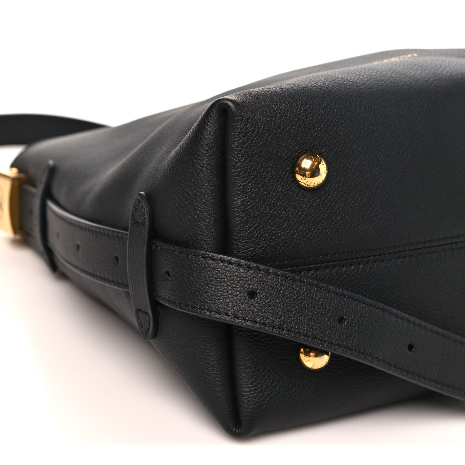 Grained Calfskin Low Key Hobo PM Black
