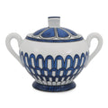 HERMES Sugar pot White/Blue Porcelain