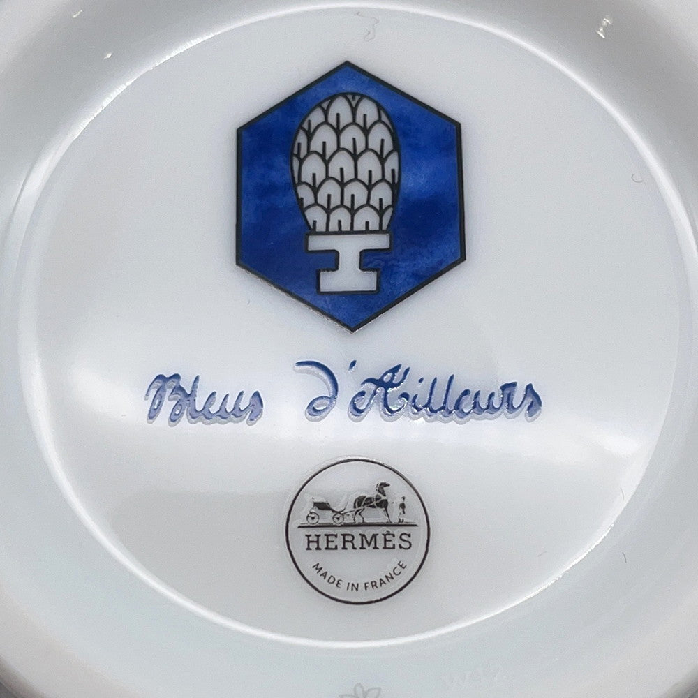 HERMES Sugar pot White/Blue Porcelain