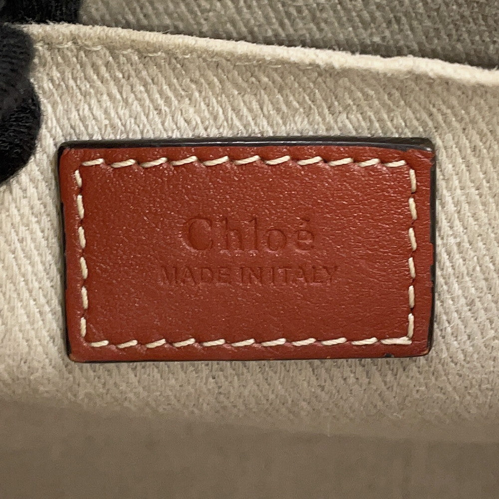 Chloe Woody 2WAY Shoulder Bag Beige/BrownCHC22AS397I2690U Canvas Leather Size Small