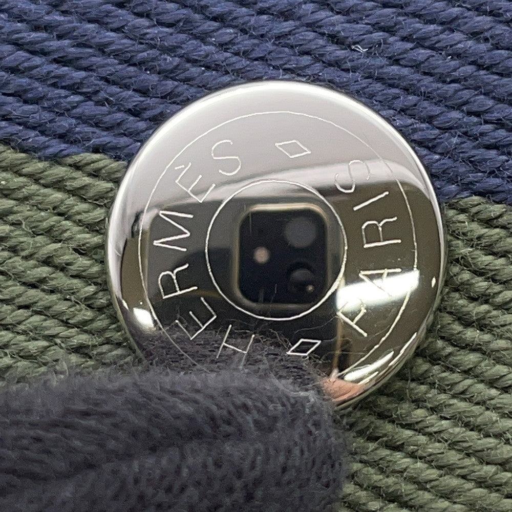 HERMES Brid a Black Marine Canvas Size GM