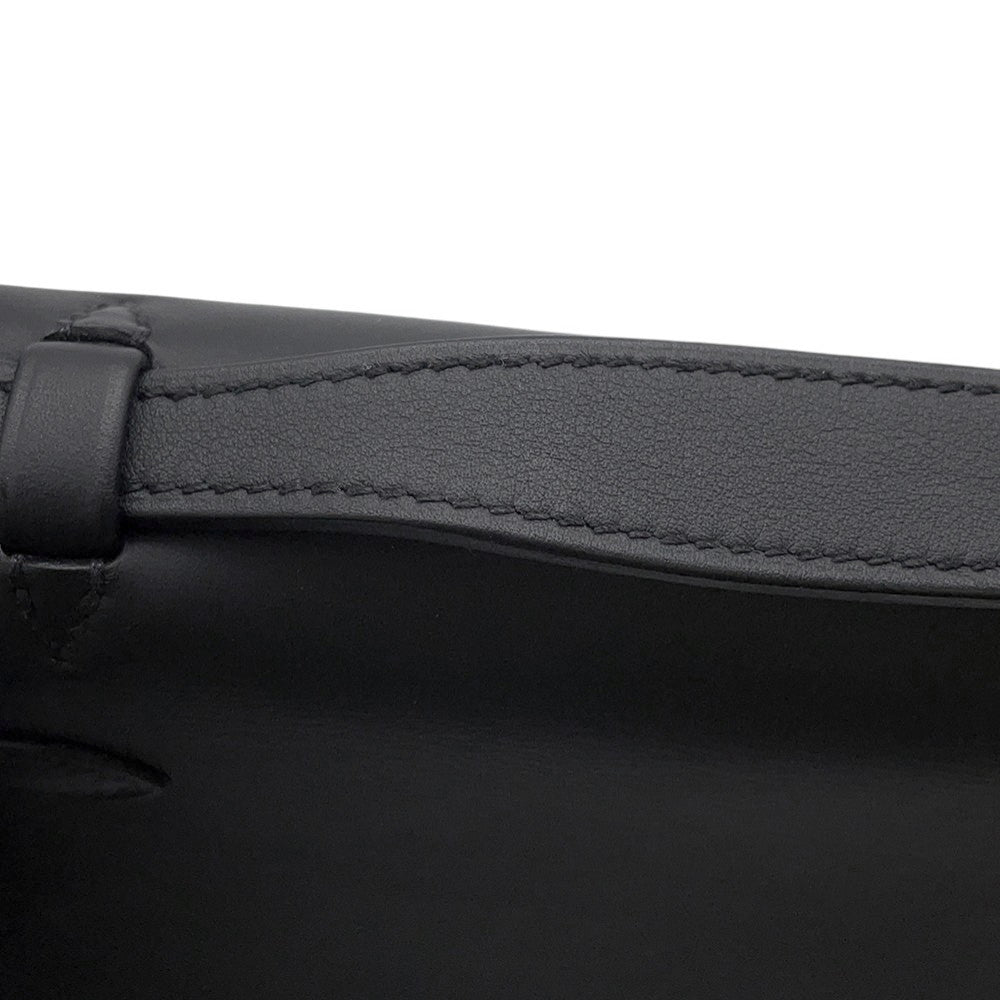 HERMES PochetteKelly Black Swift Leather