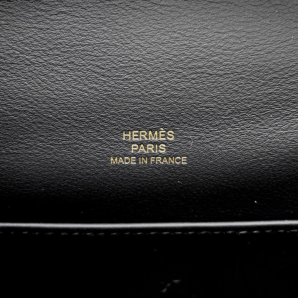 HERMES PochetteKelly Black Swift Leather
