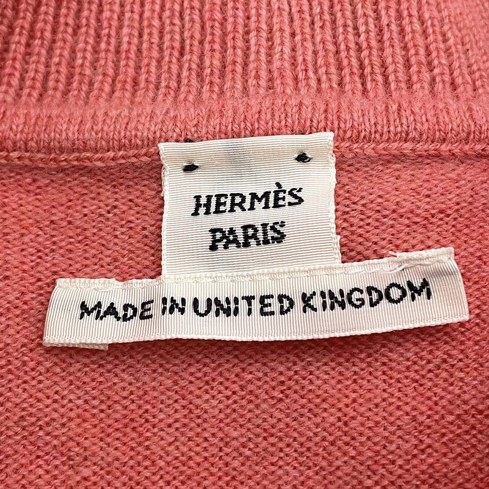 HERMES H-Lift Knit Size 36 Pink Cashmere100%
