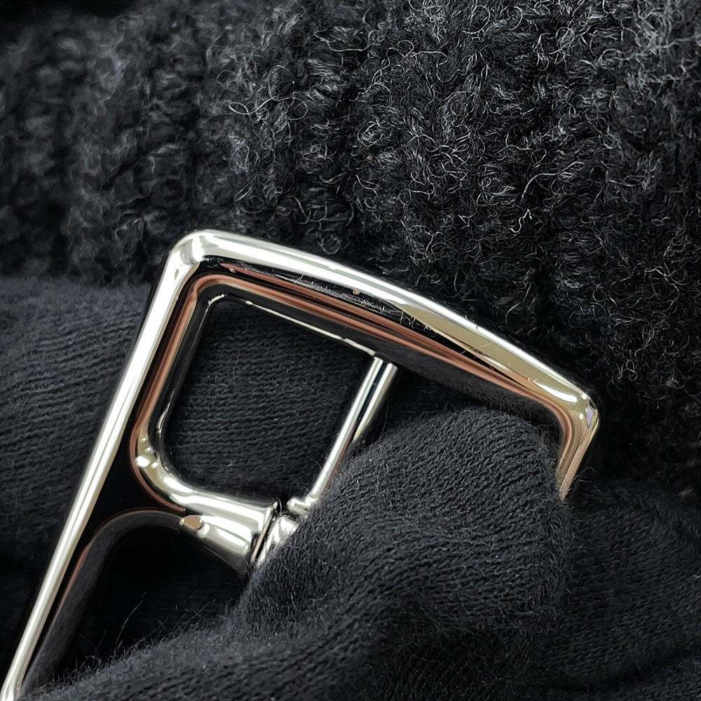 HERMES long sleeve knit Size 36 Gri Volcanic5H2627DA Wool 98% Polyurethane2%