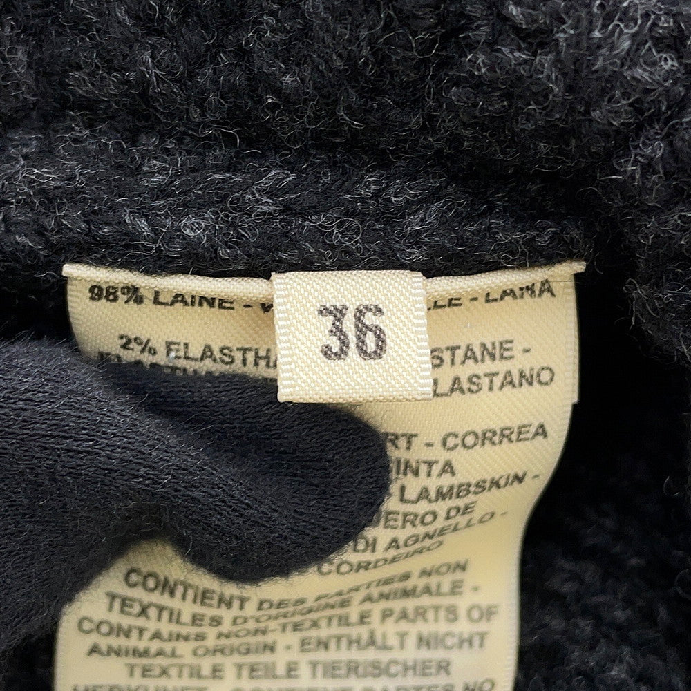 HERMES long sleeve knit Size 36 Gri Volcanic5H2627DA Wool 98% Polyurethane2%