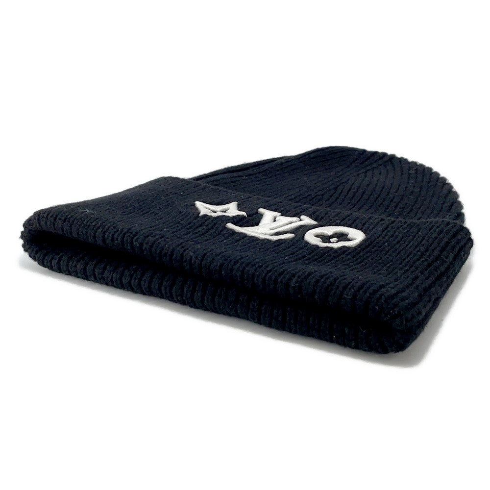 LOUIS VUITTON Beanie LVHeadline Size S NoirM77872 Wool100%