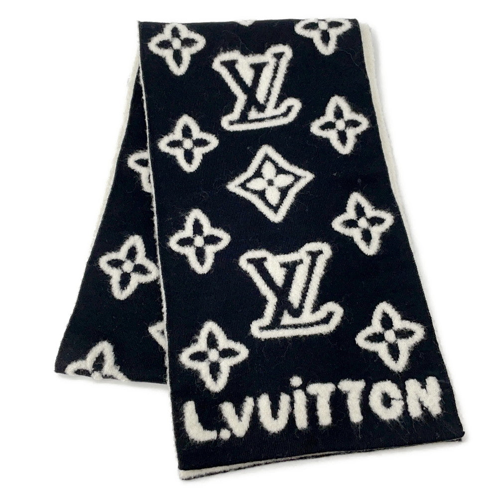 LOUIS VUITTON Scarf・Monogram Blast Knit Size S Noir/WhiteM96963 Wool88% Nylon12%