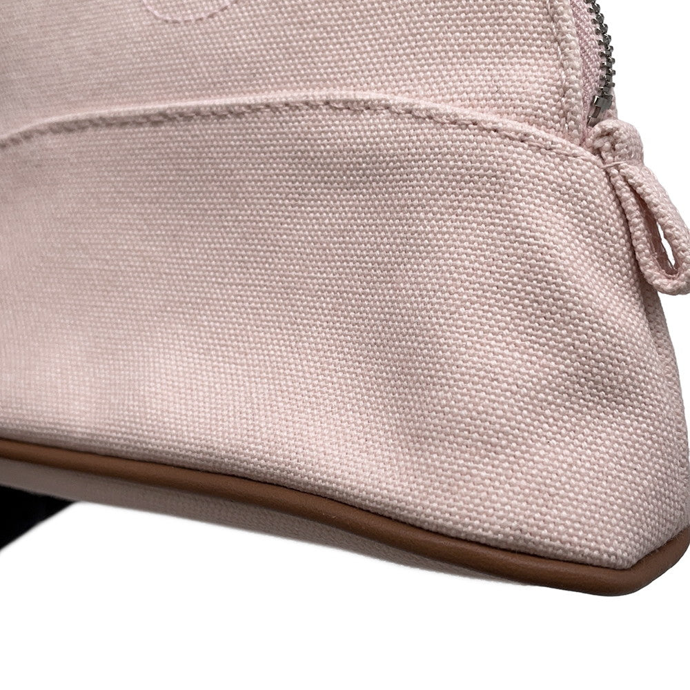 HERMES Bolide Pouch Rose pearl Canvas Leather Size Mini mini