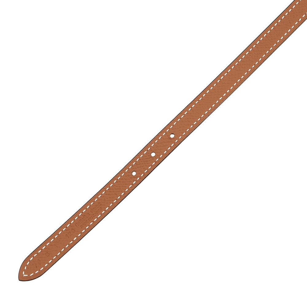 HERMES Mini H Kelly Belt Size 70 Black/Gold Swift Leather Epsom