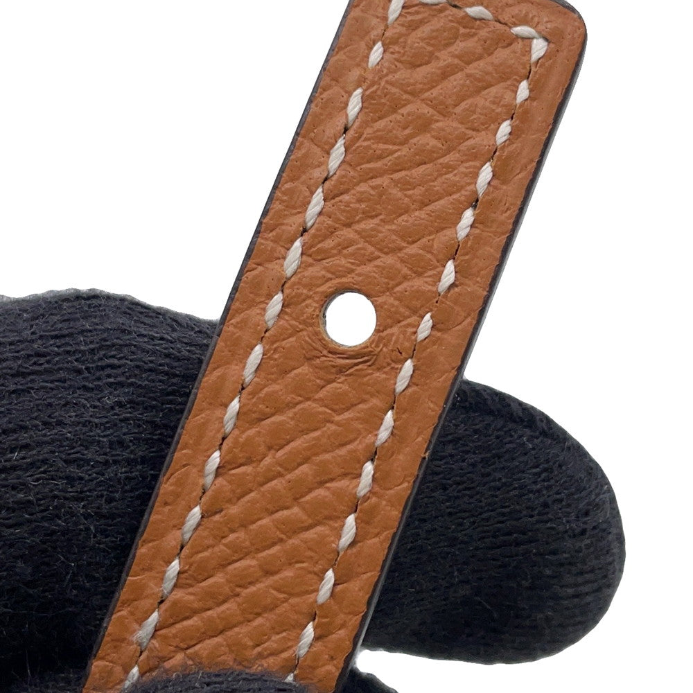 HERMES Mini H Kelly Belt Size 70 Black/Gold Swift Leather Epsom