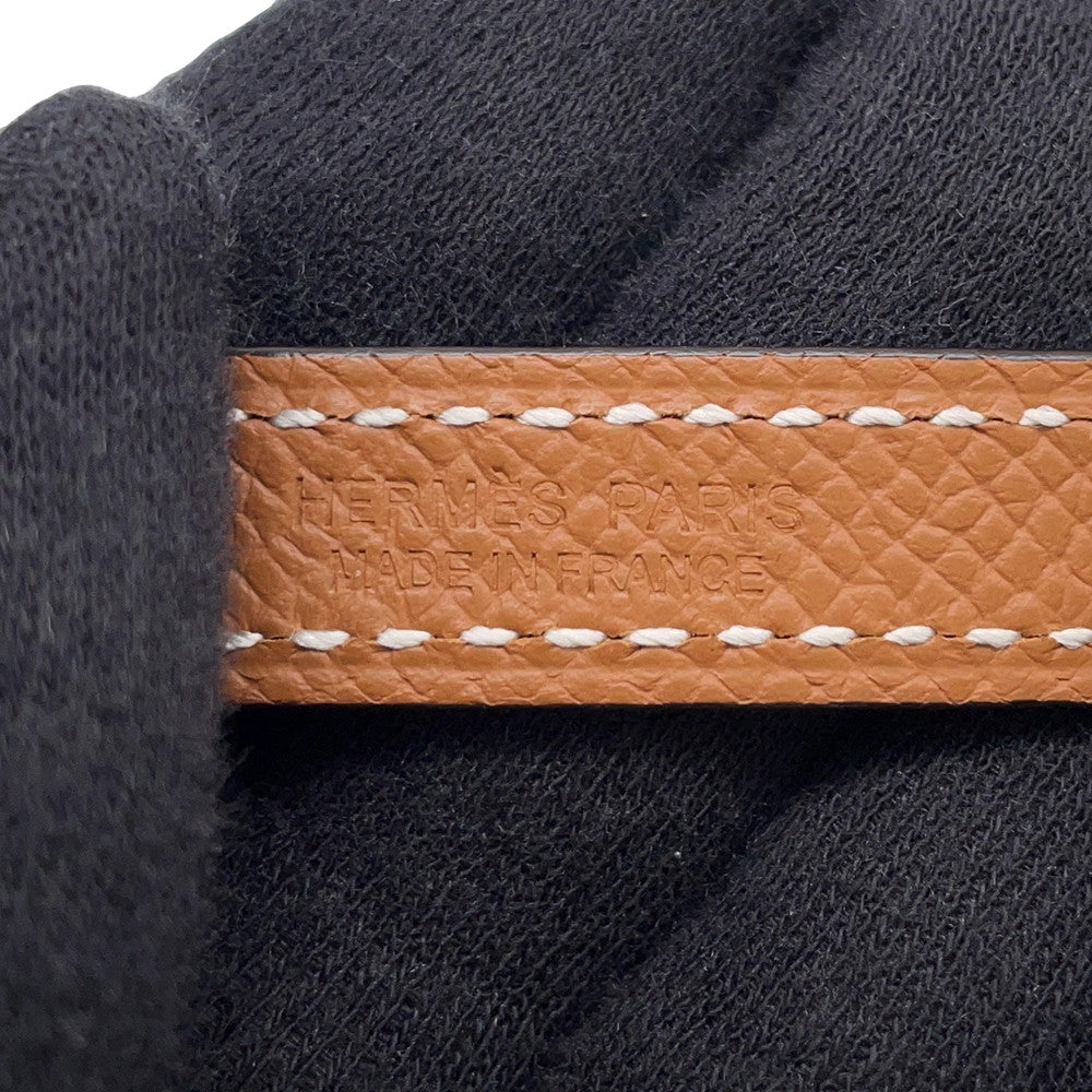HERMES Mini H Kelly Belt Size 70 Black/Gold Swift Leather Epsom