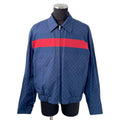 GUCCI Web Stripe GGCotton Poplin Jacket Size 50 Blue833465 Cotton100%