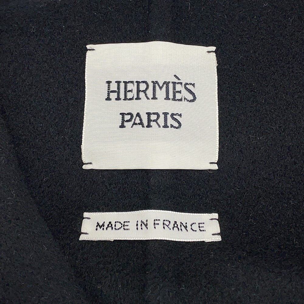 HERMES Long vest Size 40 Black2H0132DA Cashmere100%