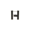 HERMES Single earring "H" Black Metal