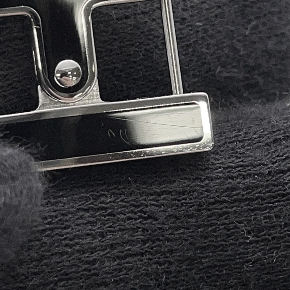 HERMES Single earring "H" Black Metal