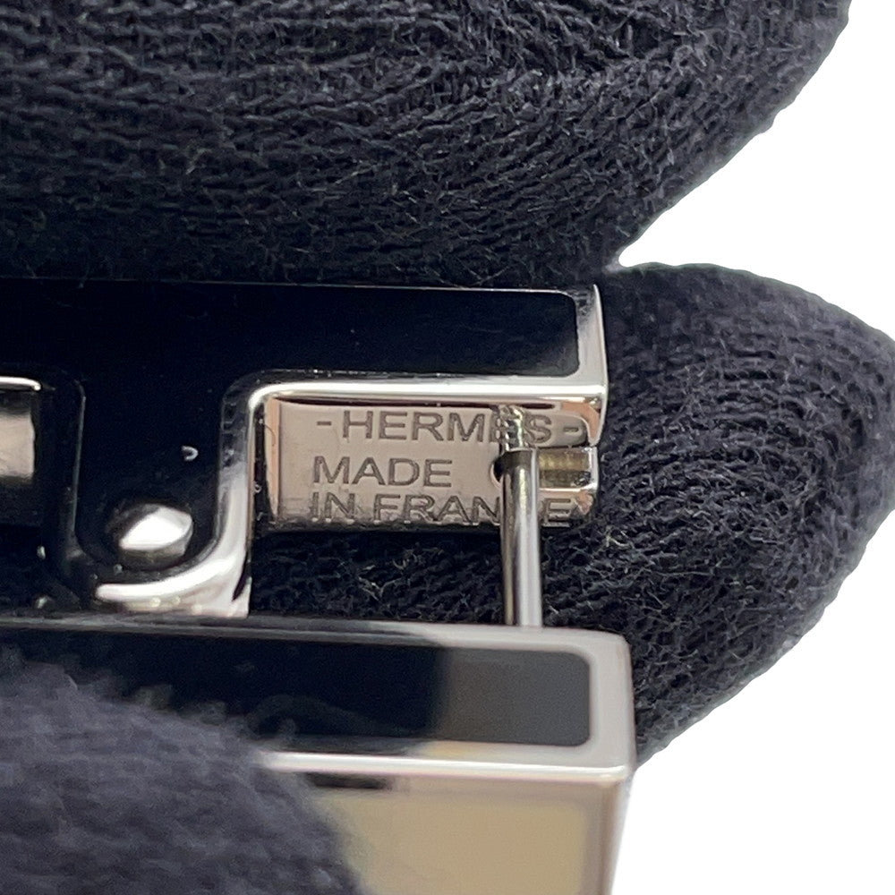HERMES Single earring "H" Black Metal