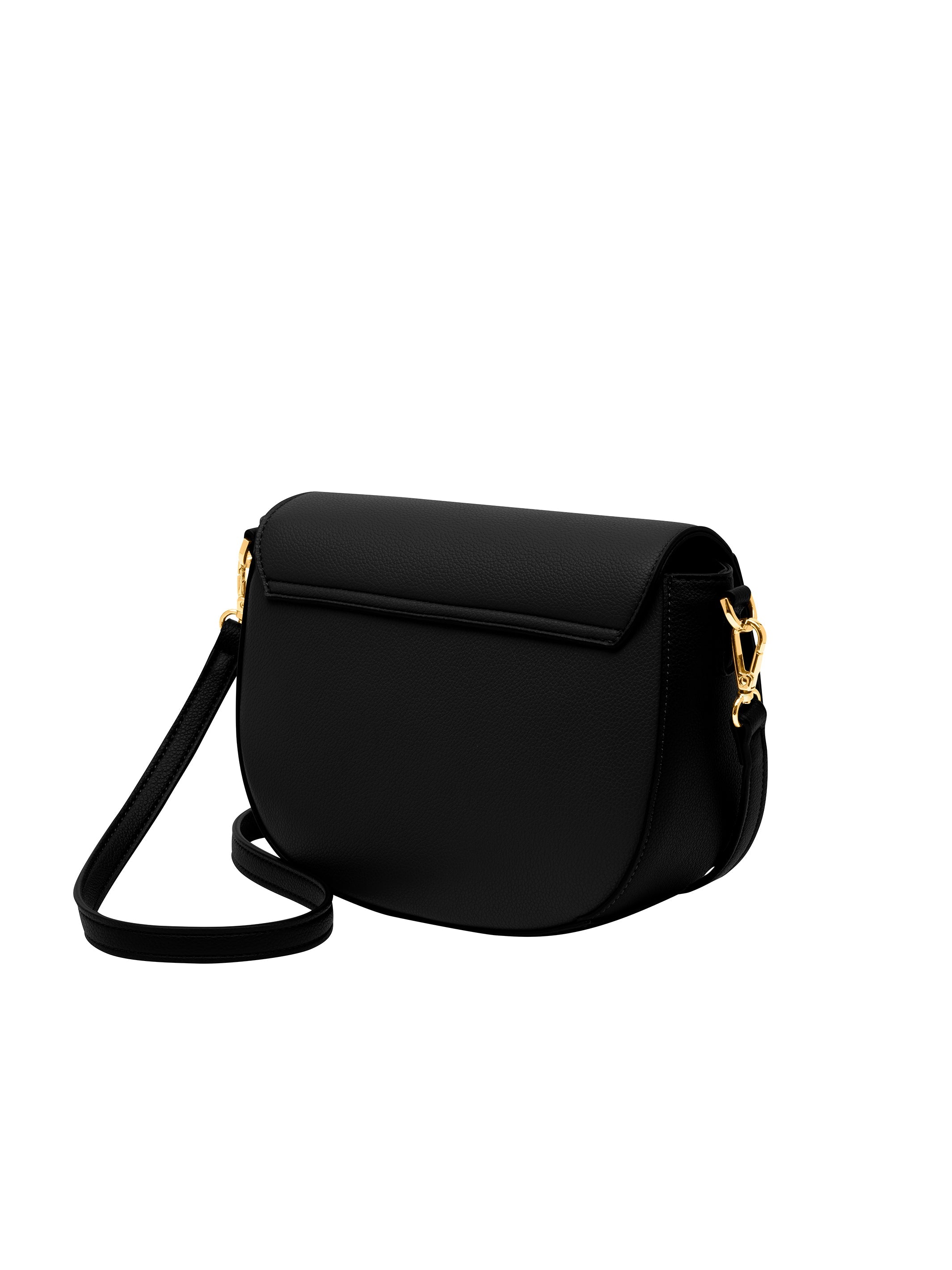 Cavalli Class TORINO Black Medium Crocco Saddle Crossbody bag