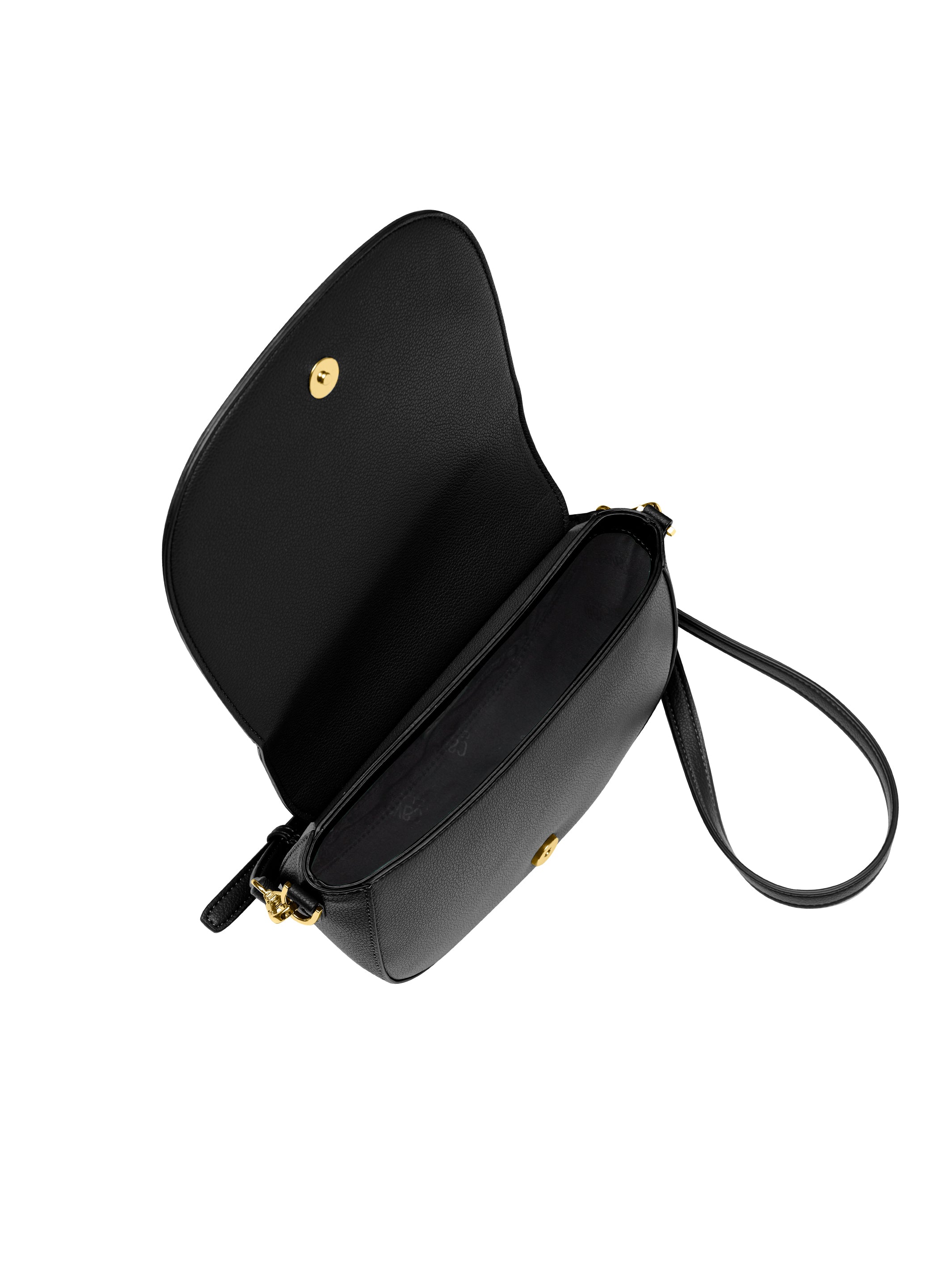 Cavalli Class TORINO Black Medium Crocco Saddle Crossbody bag