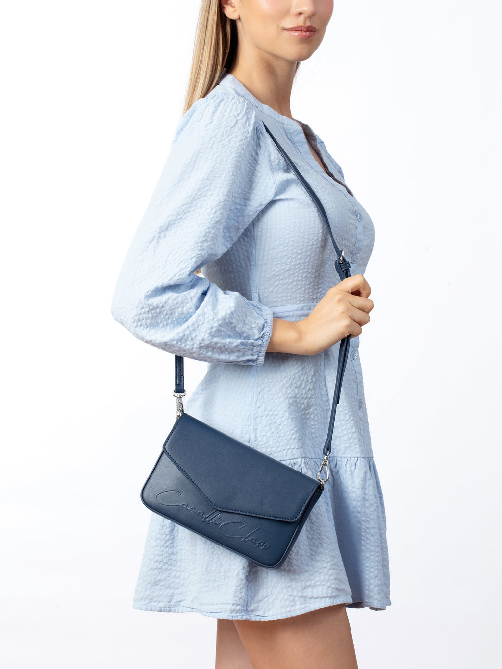 Cavalli Class MESSINA Navy Small Envelope Crossbody bag