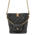 CHANEL Chain Shoulder Bag with Matelasse Pouch BlackAS3946 Lambskin