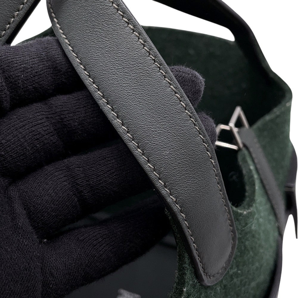 HERMES Picotin Padlock Go Team Vert Fonce Swift Leather Felt Size PM