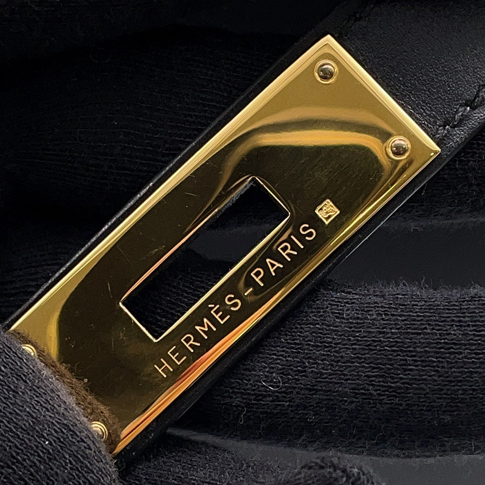 HERMES Kelly Sellier Black Box Calf Leather Size 32