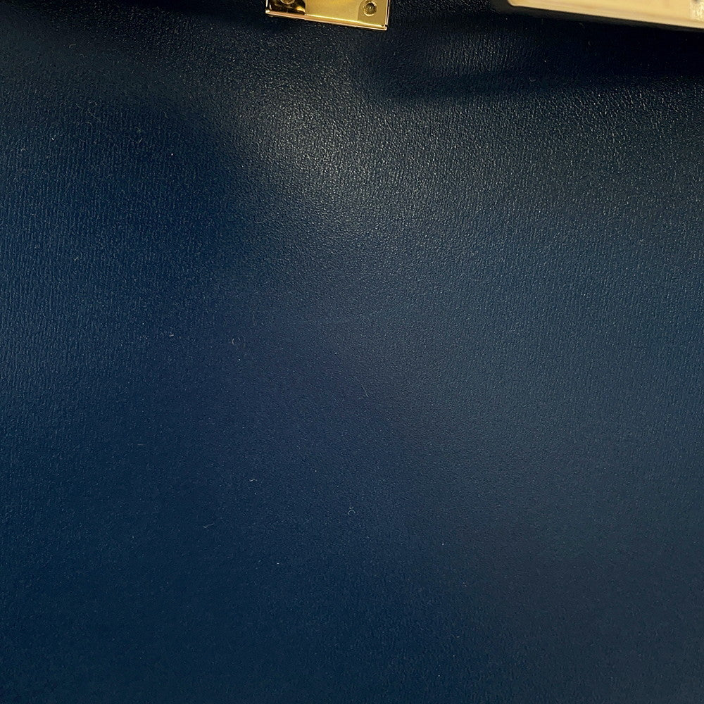 HERMES Kelly Sellier Blue de Prusse Box Calf Leather Size 25