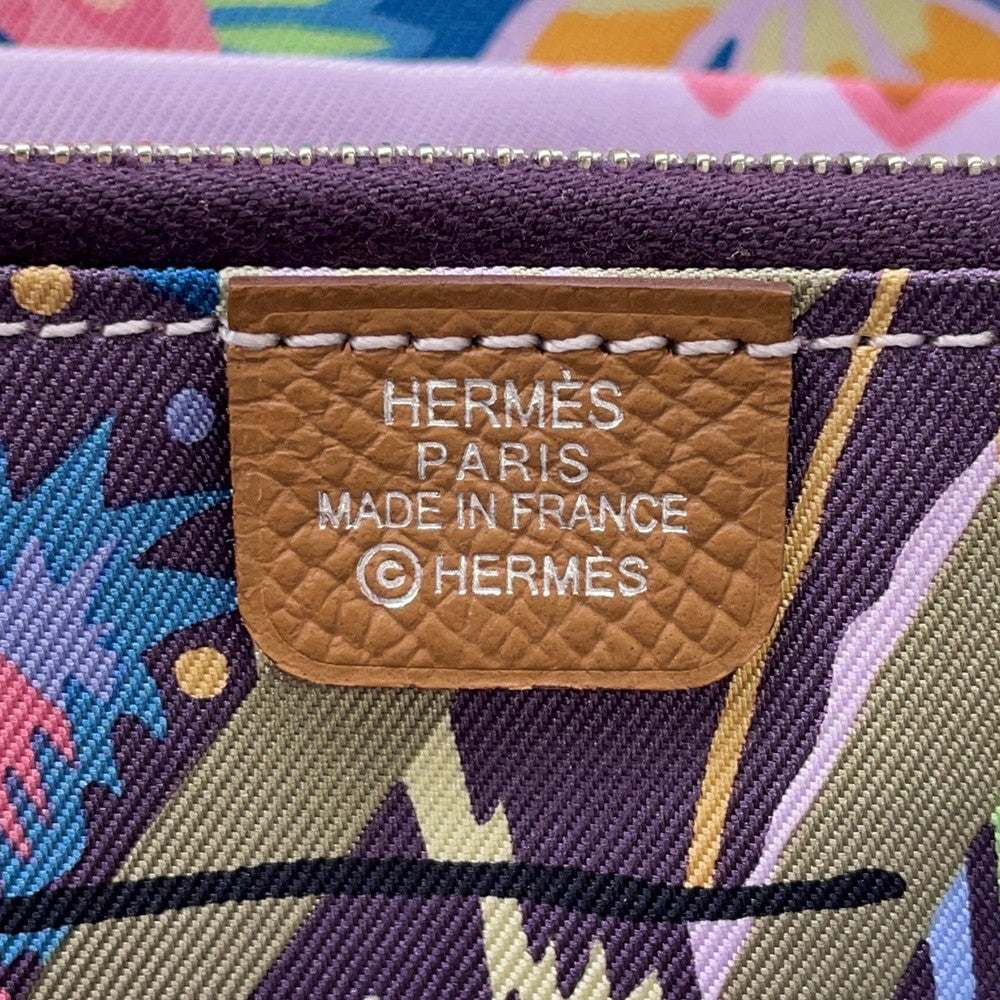 HERMES Azap Long silk in Gold Epsom