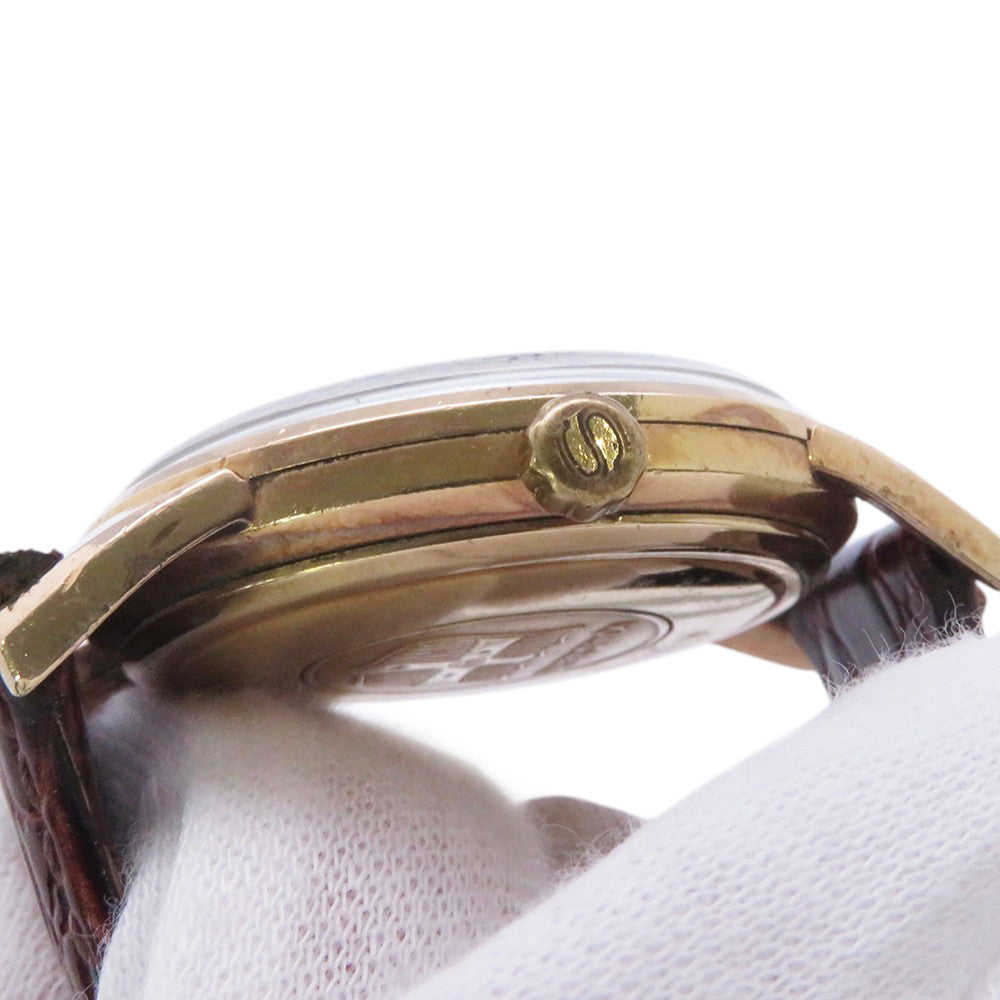SEIKO King SEIKO 44KS 2nd model, earliest model W36mm Gold Plated Leather Silver Dial442000