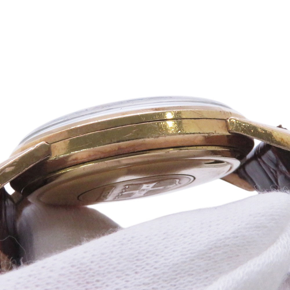 SEIKO King SEIKO 44KS 2nd model, earliest model W36mm Gold Plated Leather Silver Dial442000