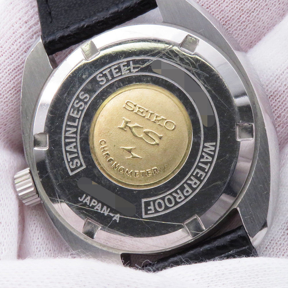 SEIKO King Seiko 45KS Superior Chronometer W37mm Stainless Steel Leather Silver Dial4502ｰ8010