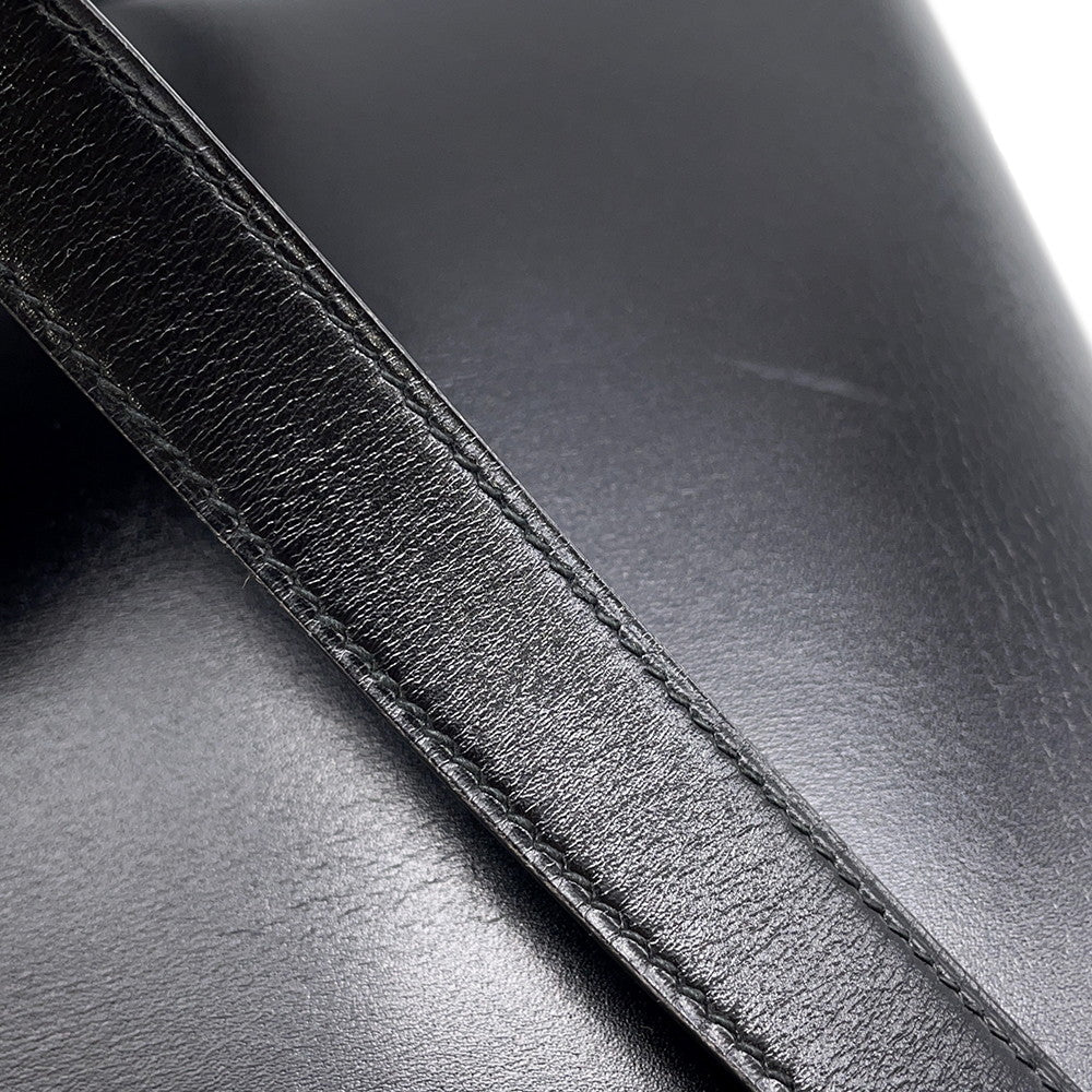 HERMES Sologne Black Box Calf Leather