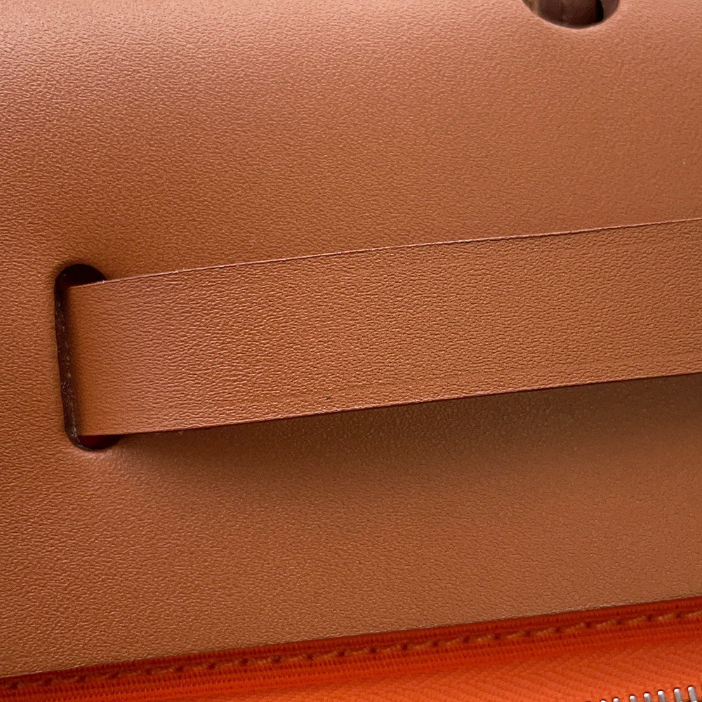 HERMES Herbag zip Orange minyan Toile Officer Bash Hunter Size PM