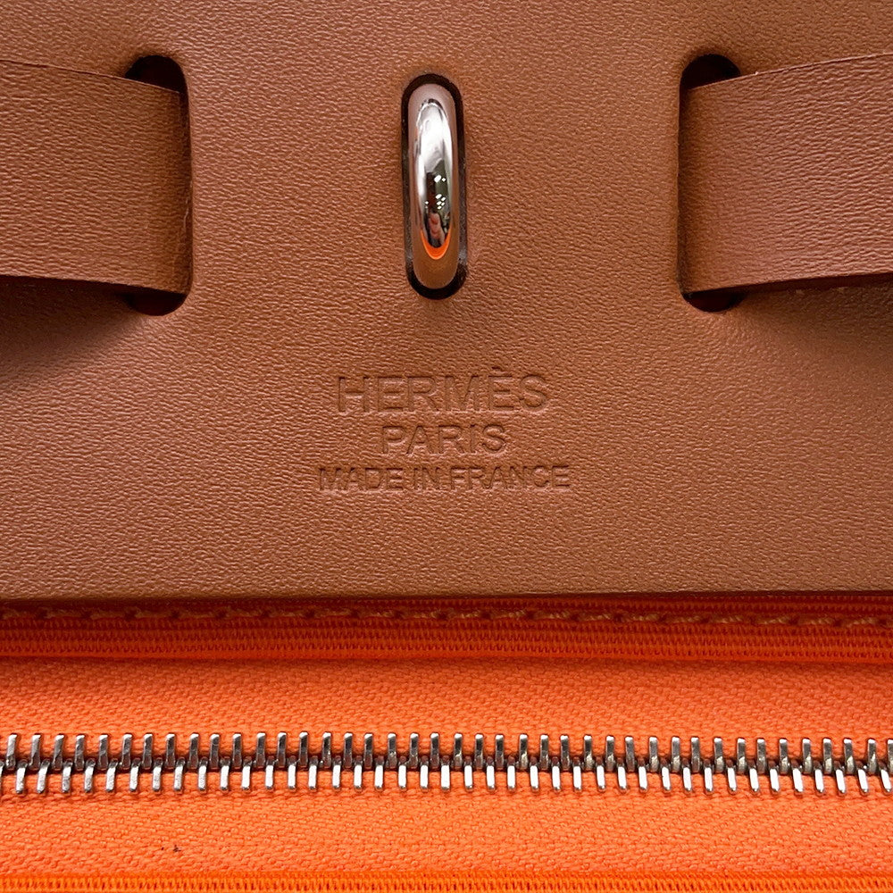HERMES Herbag zip Orange minyan Toile Officer Bash Hunter Size PM
