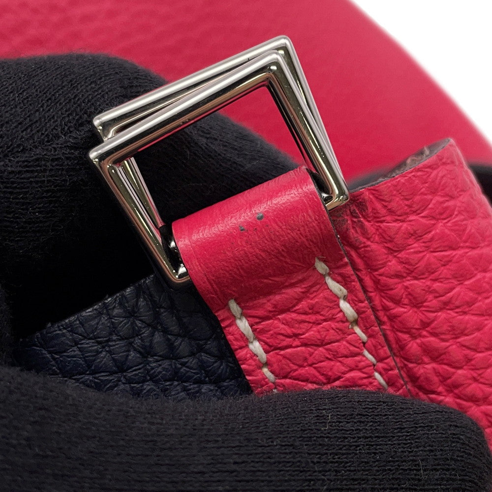 HERMES Picotin Lock Casaque Rose Extreme/Blue Nuit Taurillon Clemence Size MM