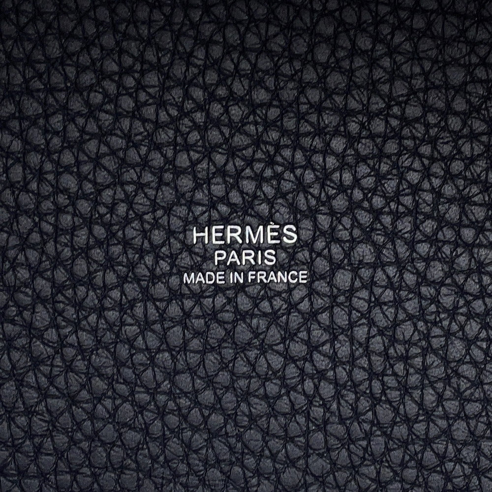HERMES Picotin Lock Casaque Rose Extreme/Blue Nuit Taurillon Clemence Size MM