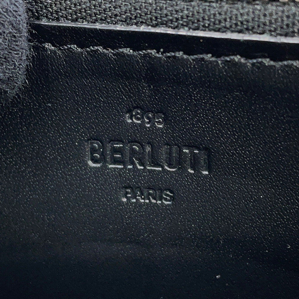 Berluti Calligraphy Zip Around Long Wallet Brown Leather
