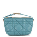 Dior Macrocannage Nomade Pouch BlueS5553OMIG Lamb Leather Size Small