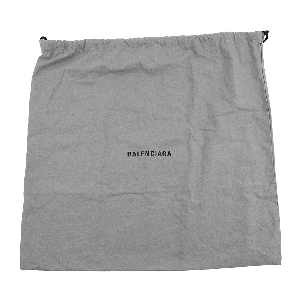 BALENCIAGA Hardware Tote Bag White/Black671402 Canvas Leather Size S
